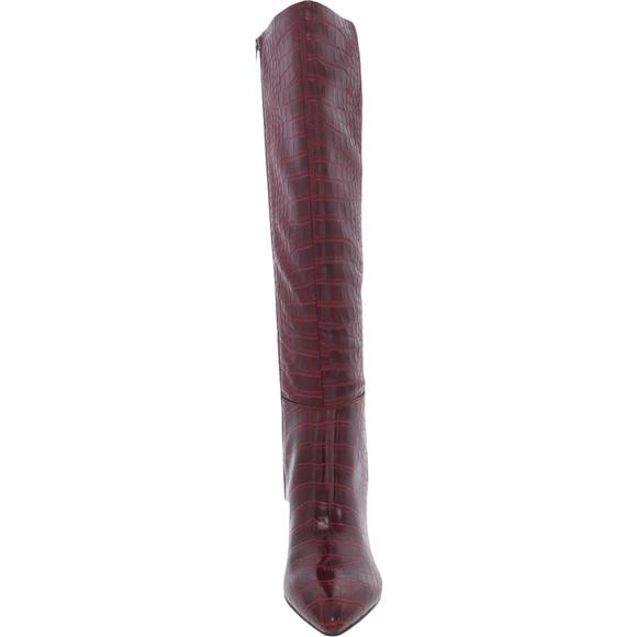 Nine West Womens Adaly Red Faux Leather Tall Knee-High Boots Shoes NWT - Picture 3 of 5